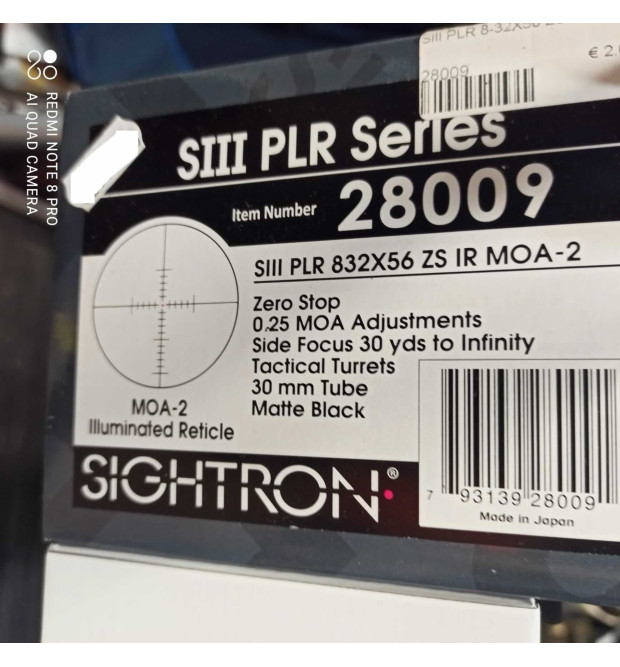 Sightron SIII PLR 8-32x56 Zero Stop IR MOA-2 Usato