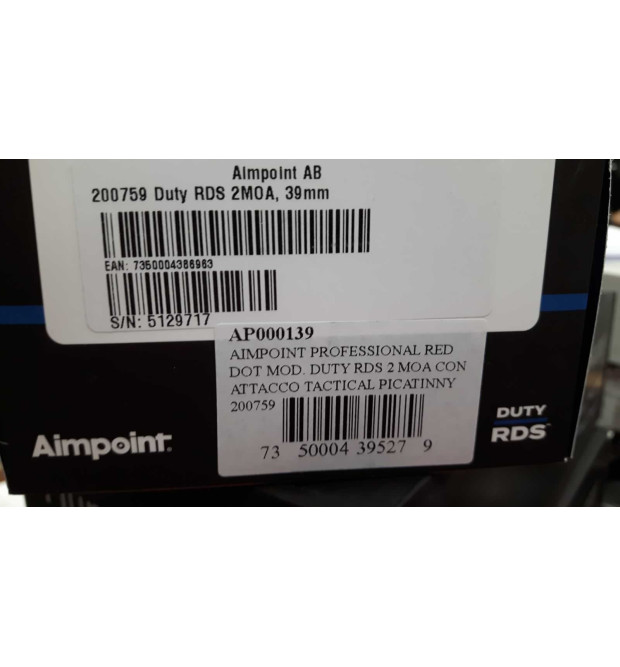 Aimpoint AB Duty RDS 2MOA 39 mm
