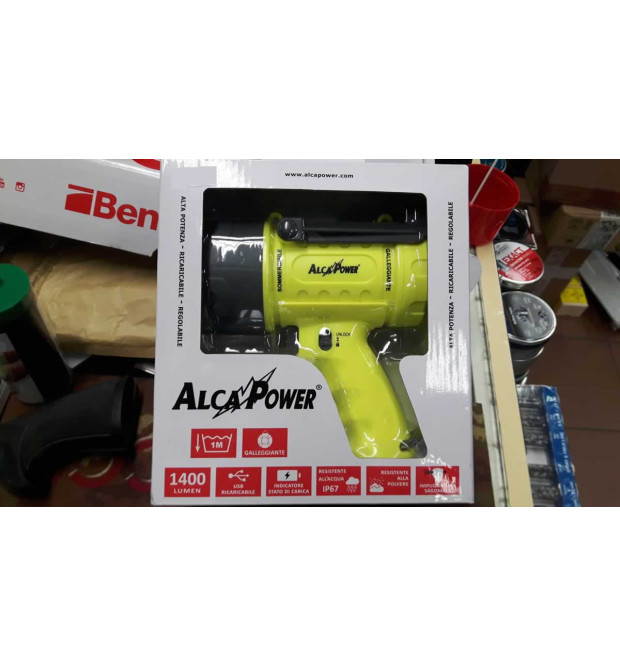 Alcapower Torcia LED 1400lm IP67 Regolabile e Ricaricabile  Alcapower Torcia LED 1400lm IP67 Regolabile e Ricaricabile