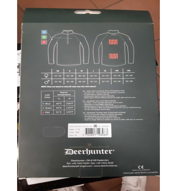 Deerhunter Heat Undershirt With Zip-Neck (Power Bank Compreso)
