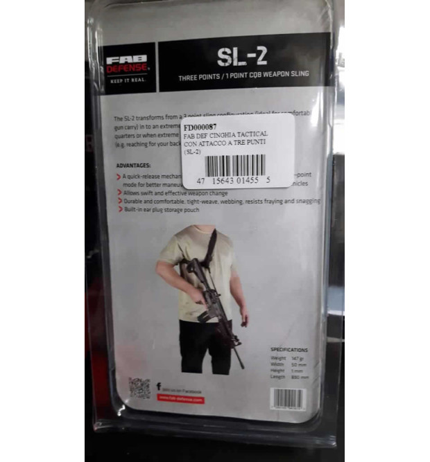 Fab Defence SL-2 Cinghia Tactical con Attacco a 3 punti