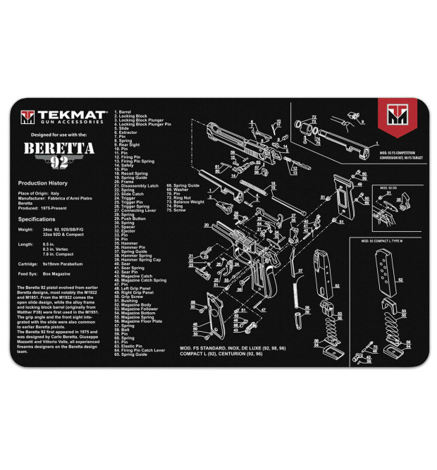 TekMat Tappetino per la Pulizia Beretta 92