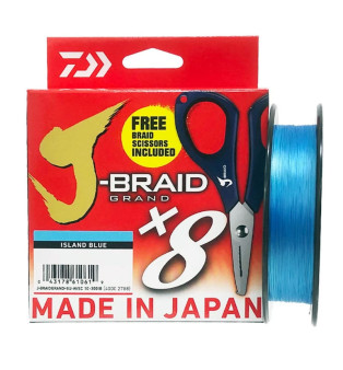 Daiwa J-Braid Grand X8 Island Blue con Forbici