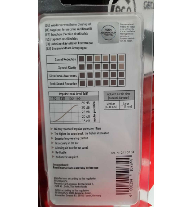 RWS Tappi per le orecchie riutilizzabili 