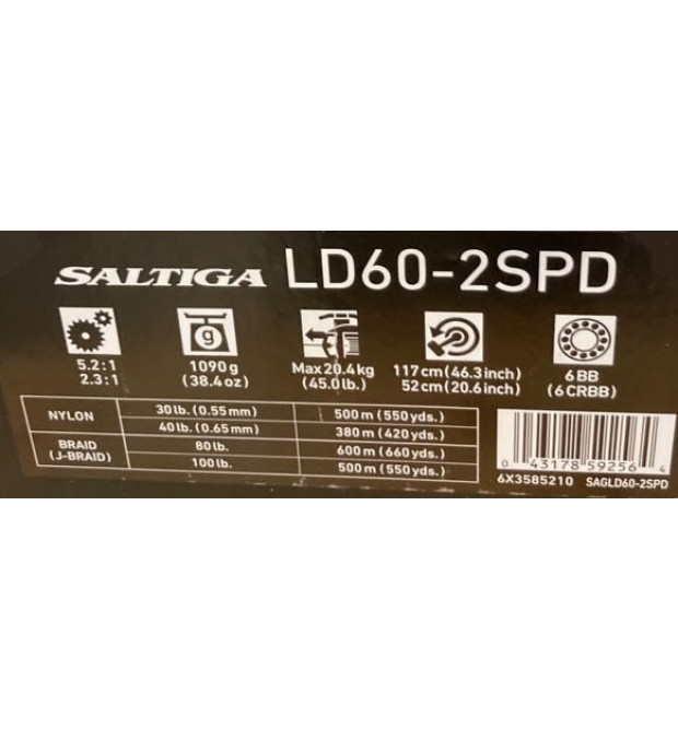 Daiwa Mulinello Saltiga LD60-2SPD