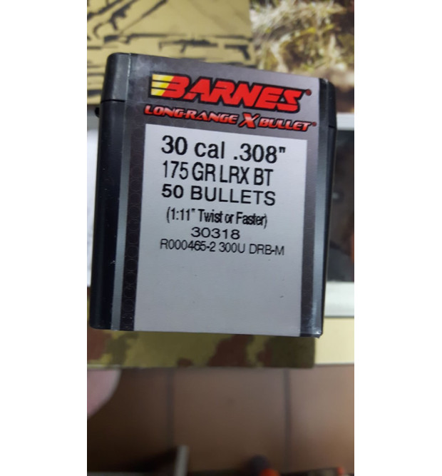 Barnes Long Range X Bullet 30 cal .308 175 GR LRX BT